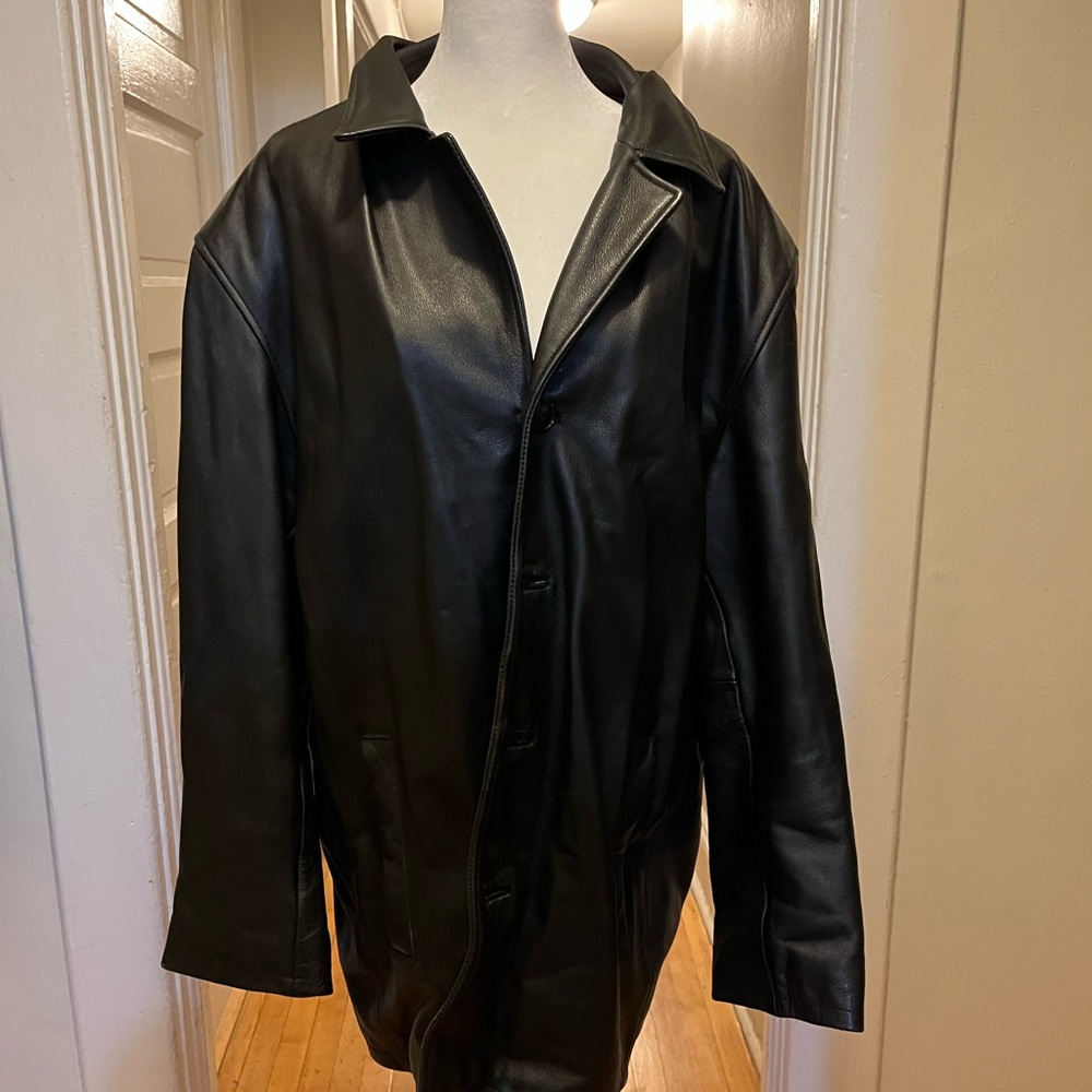 Whet Blu black leather jacket size Large.